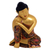 Wood sculpture, 'Buddha Garden' - Gold-Tone Floral Wood Buddha Sculpture from Bali thumbail