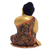 Wood sculpture, 'Buddha Garden' - Gold-Tone Floral Wood Buddha Sculpture from Bali (image 2f) thumbail