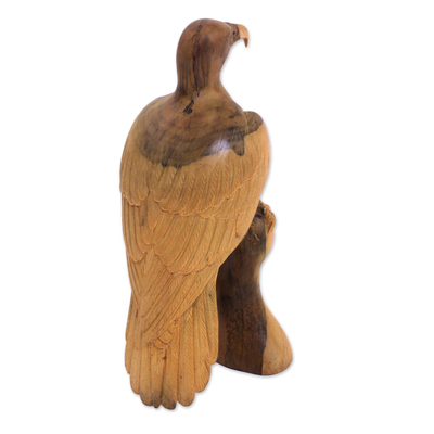 Wood sculpture, 'Vulture' - Hibiscus Wood Vulture Sculpture from Bali