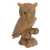 Wood sculpture, 'Owl on a Ledge' - Hibiscus Wood Owl Sculpture from Bali