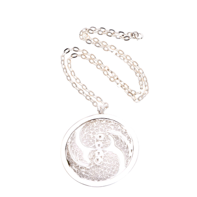 Sterling Silver Filigree Gemini Necklace from Java