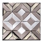 Glass decorative mirror, 'Temple Mystery' - Geometric Glass Decorative Mirror from Java