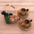 Ceramic tea set, 'Timang Trout' (set for 2) - Handcrafted Javanese Fish Theme Ceramic Tea Set for Two (image 2b) thumbail