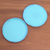 Ceramic plates, 'Blue Eden' (pair) - Ceramic Plates in Blue from Java (Pair) (image 2c) thumbail