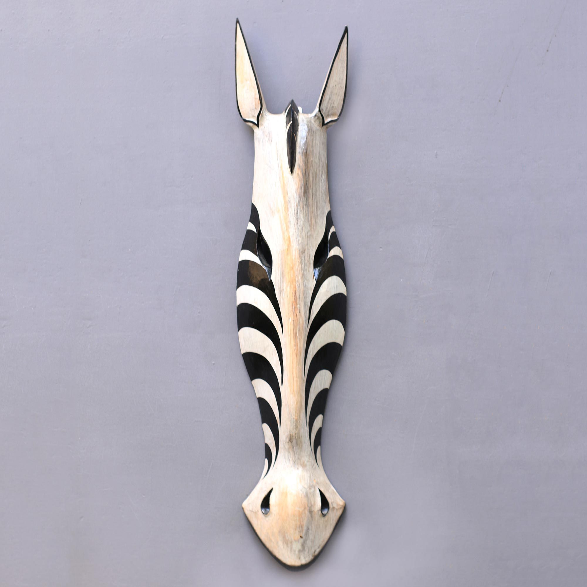 HandCarved Albesia Wood Zebra Mask from Bali Proud Zebra NOVICA