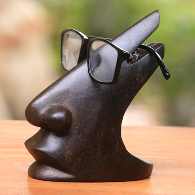 Brillenständer aus Holz - Brillenständer aus Holz in Dunkelbraun aus Bali