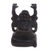 Wood sculpture, 'Delighted Buddha' - Dark Brown Suar Wood Buddha Sculpture from Bali (image 2a) thumbail