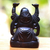 Wood sculpture, 'Delighted Buddha' - Dark Brown Suar Wood Buddha Sculpture from Bali (image 2b) thumbail