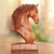 Wood sculpture, 'Stallion Bust' - Suar Wood Horse Bust Sculpture from Bali