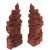 Wood bookends, 'Gapura Gaze' (12 inch) - Hand-Carved Cultural Suar Wood Bookends from Bali (12 in.)