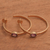 Gold plated amethyst half-hoop earrings, 'Paradox' - 18k Gold Plated Amethyst Hammered Half-Hoop Earrings (image 2b) thumbail