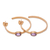 Gold plated amethyst half-hoop earrings, 'Paradox' - 18k Gold Plated Amethyst Hammered Half-Hoop Earrings (image 2e) thumbail