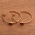 Gold plated garnet half-hoop earrings, 'Paradox' - 18k Gold Plated Garnet Hammered Half-Hoop Earrings (image 2c) thumbail