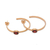 Gold plated garnet half-hoop earrings, 'Paradox' - 18k Gold Plated Garnet Hammered Half-Hoop Earrings (image 2d) thumbail