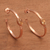 Rose gold plated citrine half-hoop earrings, 'Paradox' - Rose Gold Plated and Yellow Citrine Half-Hoop Earrings (image 2) thumbail