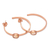 Rose gold plated citrine half-hoop earrings, 'Paradox' - Rose Gold Plated and Yellow Citrine Half-Hoop Earrings (image 2c) thumbail