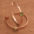Rose gold plated peridot half-hoop earrings, 'Paradox' - Hammered Rose Gold Plated and Peridot Half-Hoop Earrings (image 2c) thumbail