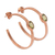 Rose gold plated peridot half-hoop earrings, 'Paradox' - Hammered Rose Gold Plated and Peridot Half-Hoop Earrings (image 2d) thumbail