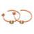 Rose gold plated peridot half-hoop earrings, 'Paradox' - Hammered Rose Gold Plated and Peridot Half-Hoop Earrings