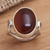 Amber cocktail ring, 'Ancient Oval' - Oval Amber Cocktail Ring from Bali (image 2b) thumbail