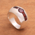 Granat-Cocktailring - Ring aus Sterlingsilber mit minimalistischem geometrischem Granat-Design