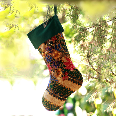 Batik cotton stocking, Parang Holiday