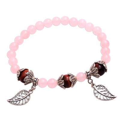 Leaf Motif Rose Quartz and Tiger