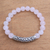 Rose quartz beaded stretch bracelet, 'Rosy Arch' - Rose Quartz Beaded Stretch Bracelet from Bali