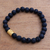 Men's gold accented lava stone beaded stretch bracelet, 'Batur Pebbles' - Men's Gold Accent Lava Stone Beaded Stretch Bracelet (image 2b) thumbail
