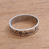 Featured review for Sterling silver band ring, What Love Is