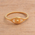 Gold plated sterling silver band ring, 'Gleaming Eye' - Gold Plated Sterling Silver Eye Band Ring from Bali