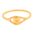 Gold plated sterling silver band ring, 'Gleaming Eye' - Gold Plated Sterling Silver Eye Band Ring from Bali