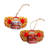 Wood ornaments, 'Barong Royalty' (pair) - Handmade White and Red Albesia Wood Balinese Ornaments