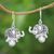 Aretes colgantes de perlas cultivadas - Aretes colgantes de elefante con perlas cultivadas de Bali
