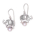 Cultured pearl dangle earrings, 'Elephant Soccer' - Cultured Pearl Elephant Dangle Earrings from Bali
