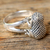 Sterling silver cocktail ring, 'Crouching Frog' - Sterling Silver Frog Cocktail Ring from Bali