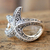 Sterling silver cocktail ring, 'Bali Starfish' - Sterling Silver Starfish Cocktail Ring from Bali (image 2c) thumbail