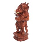 Wood sculpture, 'Wonderful Ganesha' - Wood Sculpture of Ganesha on a Lotus Flower from Bali