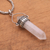 Quarz-Anhänger-Halskette, 'Mondscherbe'. - Scherbenhalskette aus Sterlingsilber und weißem Quarzkristall