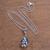 Halskette mit Anhänger aus Sterlingsilber - Halskette mit tropfenförmigem Samencluster-Anhänger aus Sterlingsilber