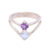 Blue topaz and amethyst cocktail ring, 'Twinkling Twilight' - Amethyst and Blue Topaz Sterling Silver Cocktail Ring thumbail