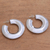Sterling silver half-hoop earrings, 'Curving Pillars' - Modern Sterling Silver Half-Hoop Earrings from Bali (image 2) thumbail