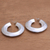 Sterling silver half-hoop earrings, 'Curving Pillars' - Modern Sterling Silver Half-Hoop Earrings from Bali (image 2b) thumbail