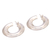 Sterling silver half-hoop earrings, 'Curving Pillars' - Modern Sterling Silver Half-Hoop Earrings from Bali (image 2c) thumbail