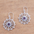 Amethyst dangle earrings, 'Regal Rays' - Sun Motif Amethyst Dangle Earrings from Bali
