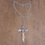 Garnet pendant necklace, 'INRI Crucifix' - Garnet and Bone Crucifix Pendant Necklace from Bali (image 2b) thumbail
