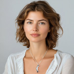 Garnet and bone pendant necklace, 'Natural Moonlight' - Garnet and Bone Crescent Moon Pendant Necklace from Bali