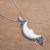 Garnet and bone pendant necklace, 'Natural Moonlight' - Garnet and Bone Crescent Moon Pendant Necklace from Bali (image 2b) thumbail