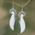 Sterling silver and bone dangle earrings, 'Ready to Fly' - Sterling Silver and Bone Wing Dangle Earrings from Bali (image 2) thumbail