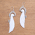 Sterling silver and bone dangle earrings, 'Ready to Fly' - Sterling Silver and Bone Wing Dangle Earrings from Bali (image 2b) thumbail